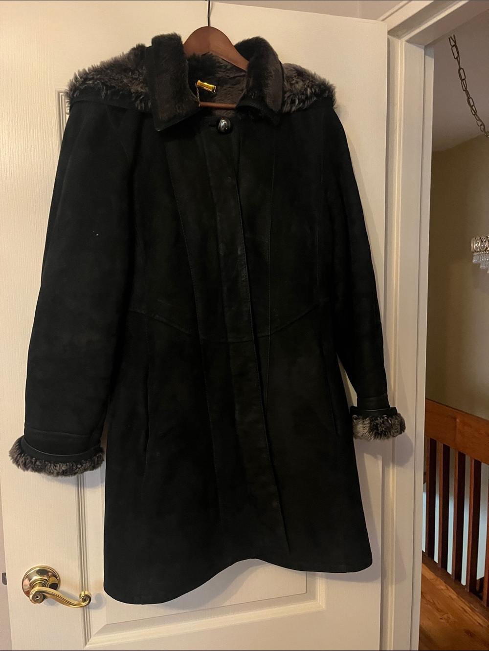 Studio Milano Black Shearling Coat
